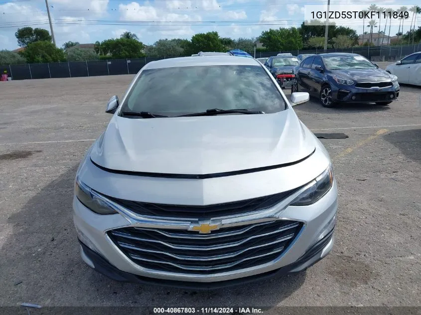 2019 Chevrolet Malibu Lt VIN: 1G1ZD5ST0KF111849 Lot: 40867803