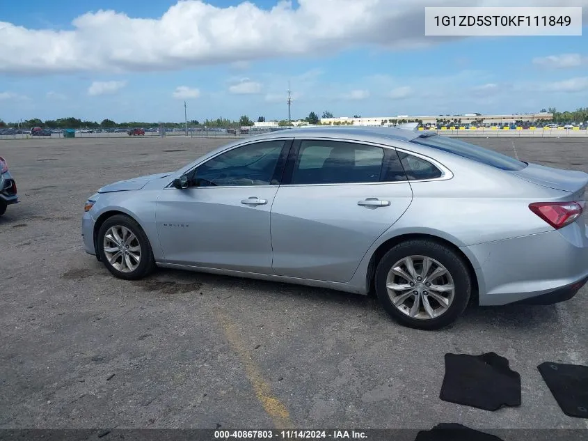 2019 Chevrolet Malibu Lt VIN: 1G1ZD5ST0KF111849 Lot: 40867803