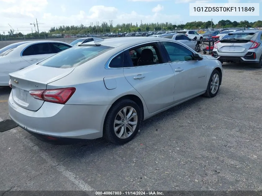 2019 Chevrolet Malibu Lt VIN: 1G1ZD5ST0KF111849 Lot: 40867803