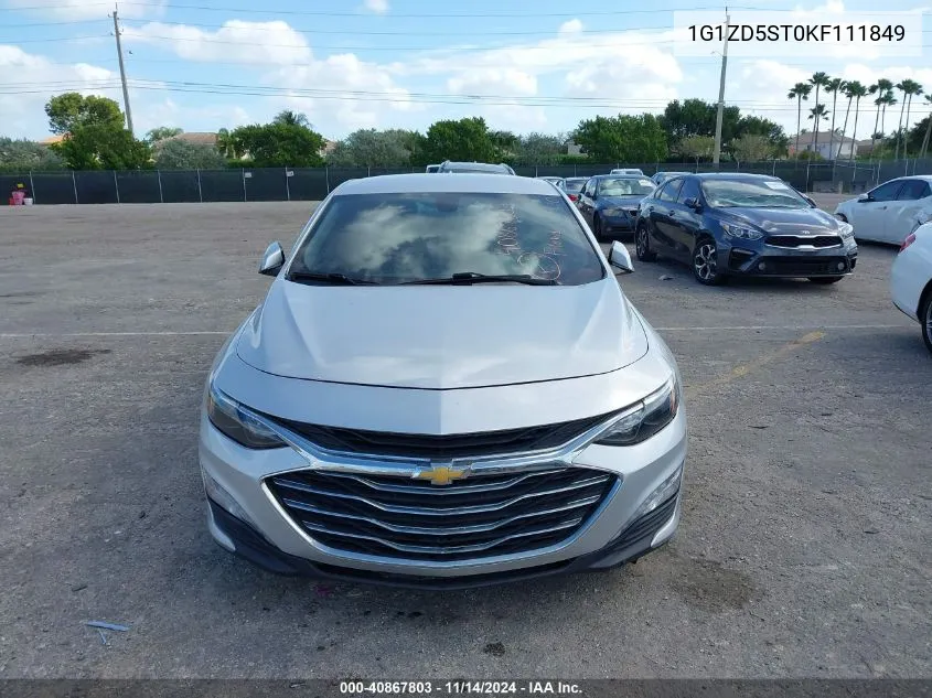 2019 Chevrolet Malibu Lt VIN: 1G1ZD5ST0KF111849 Lot: 40867803