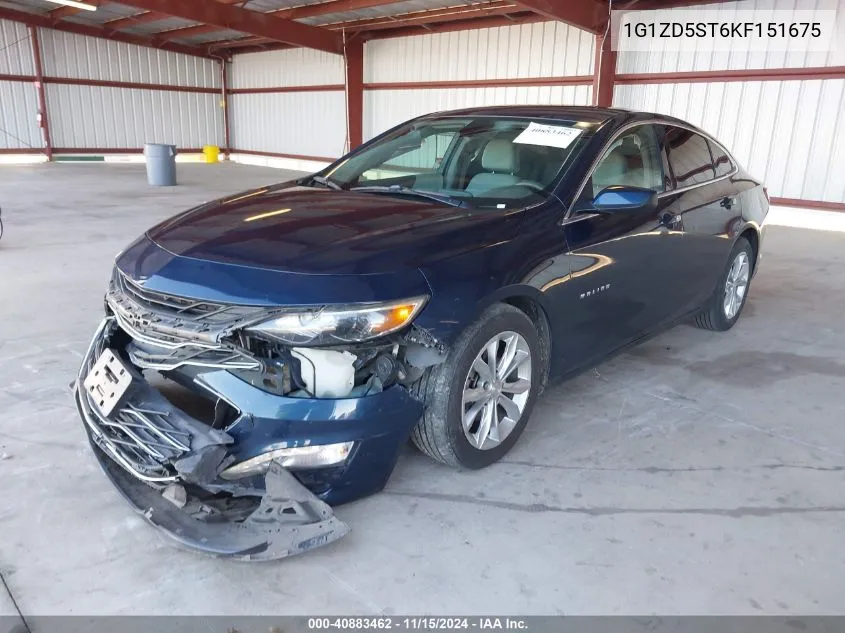 2019 Chevrolet Malibu Lt VIN: 1G1ZD5ST6KF151675 Lot: 40883462