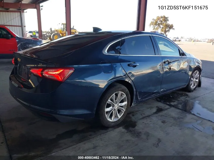 2019 Chevrolet Malibu Lt VIN: 1G1ZD5ST6KF151675 Lot: 40883462