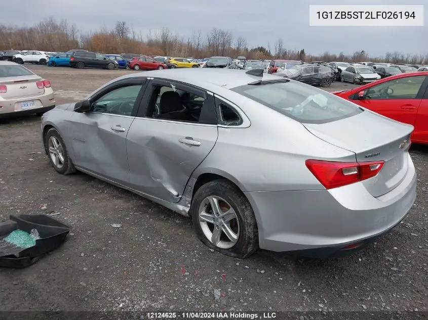 2020 Chevrolet Malibu Ls VIN: 1G1ZB5ST2LF026194 Lot: 12124625