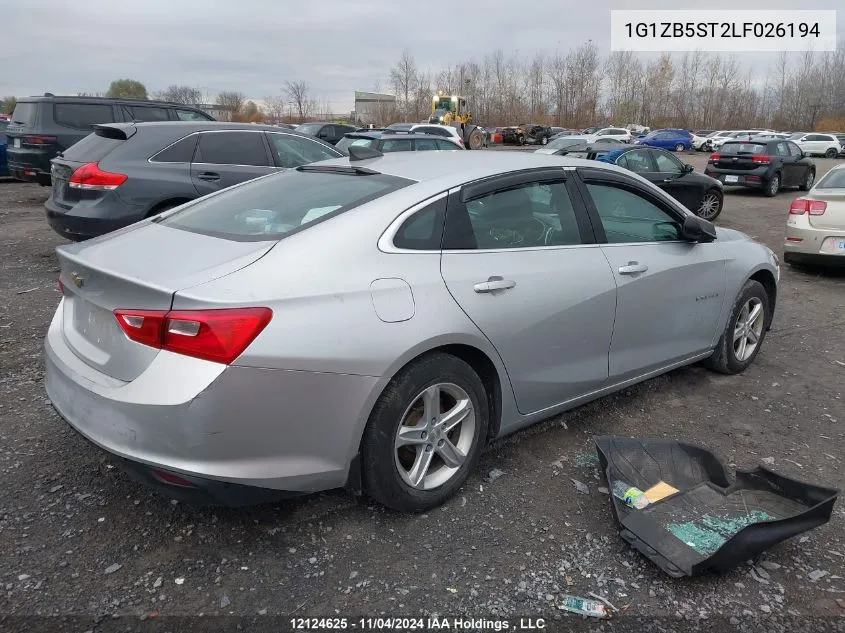 2020 Chevrolet Malibu Ls VIN: 1G1ZB5ST2LF026194 Lot: 12124625