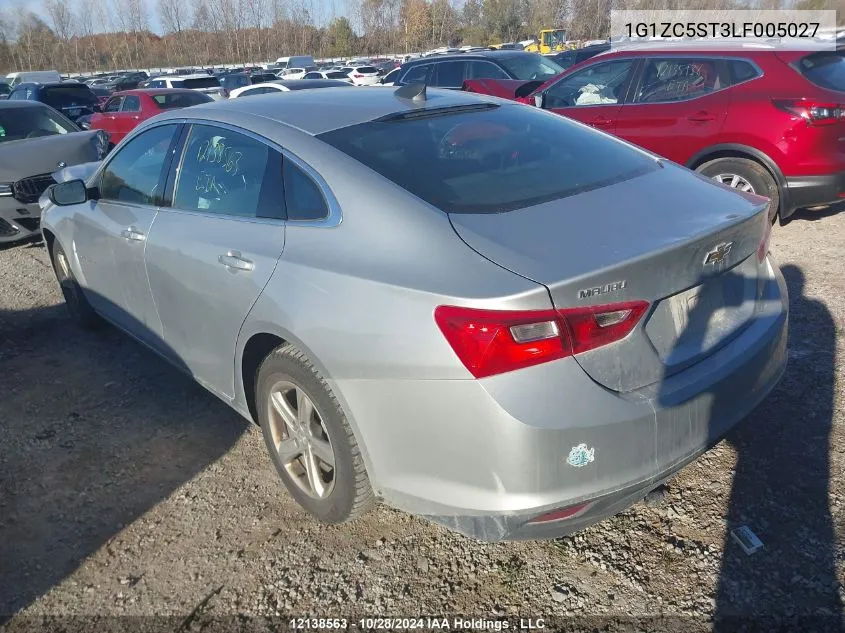 2020 Chevrolet Malibu VIN: 1G1ZC5ST3LF005027 Lot: 12138563