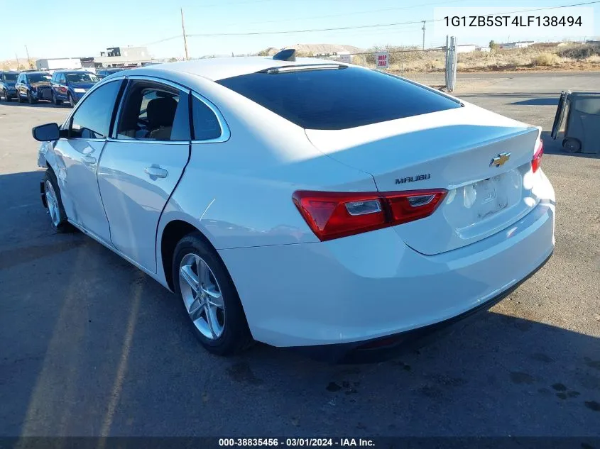 2020 Chevrolet Malibu Fwd Ls VIN: 1G1ZB5ST4LF138494 Lot: 38835456