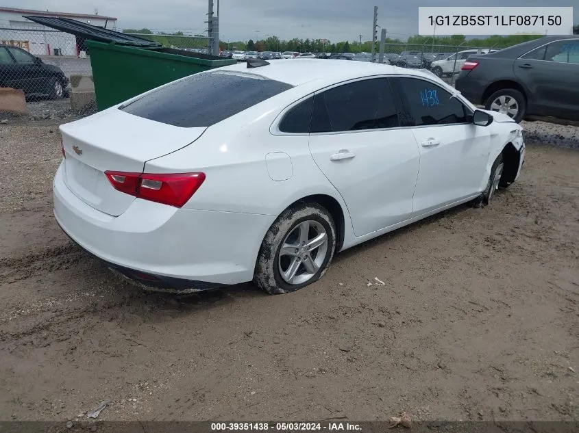 1G1ZB5ST1LF087150 2020 Chevrolet Malibu Fwd Ls