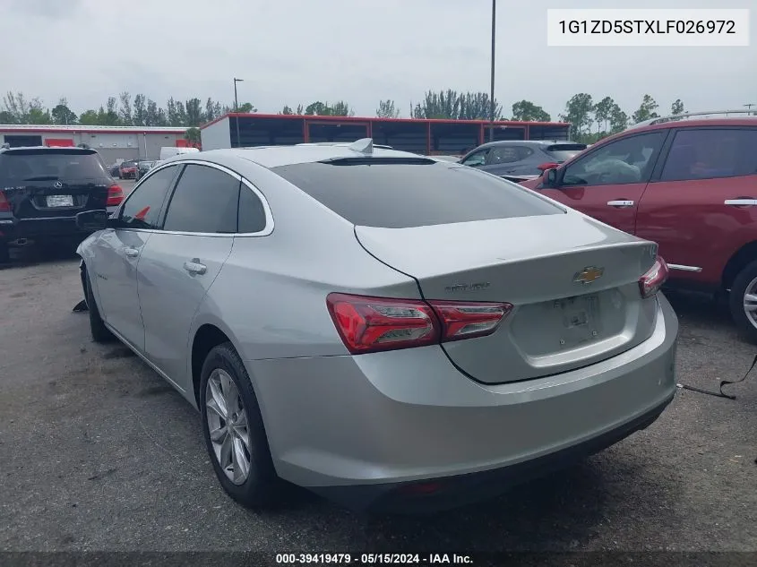 2020 Chevrolet Malibu Fwd Lt VIN: 1G1ZD5STXLF026972 Lot: 39419479