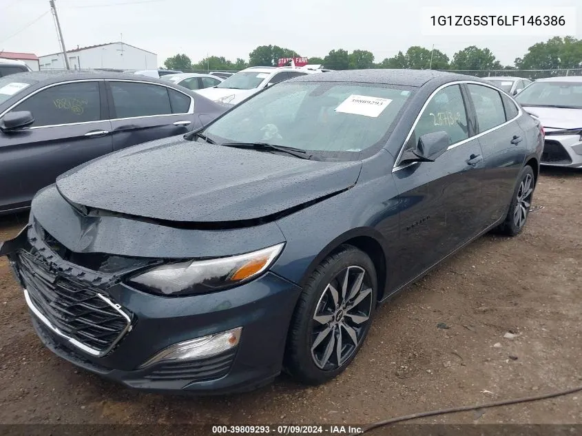 2020 Chevrolet Malibu Fwd Rs VIN: 1G1ZG5ST6LF146386 Lot: 39809293