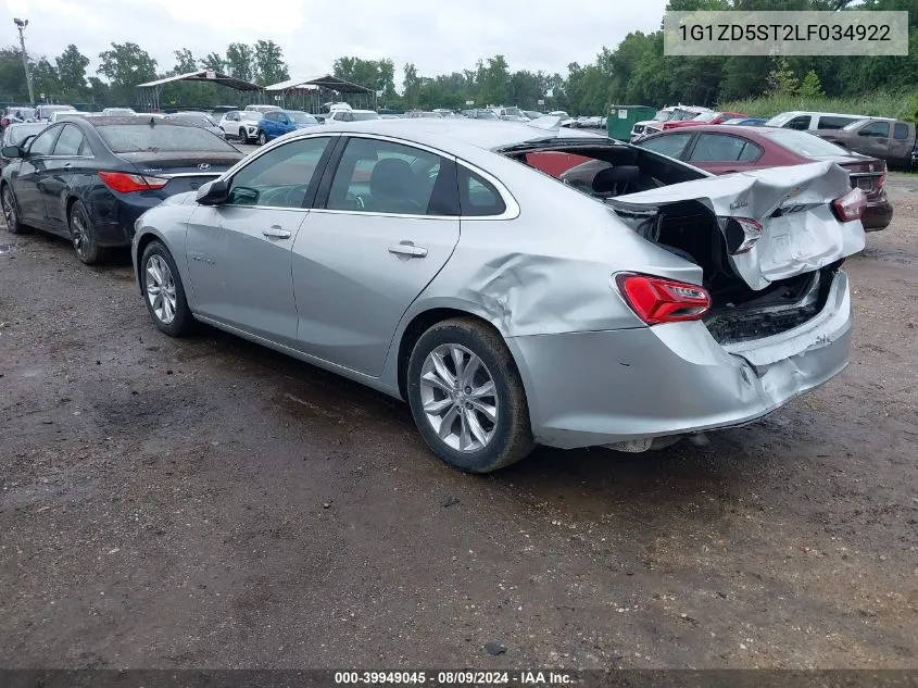 2020 Chevrolet Malibu Fwd Lt VIN: 1G1ZD5ST2LF034922 Lot: 39949045