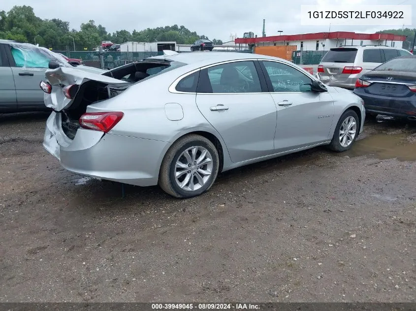 2020 Chevrolet Malibu Fwd Lt VIN: 1G1ZD5ST2LF034922 Lot: 39949045