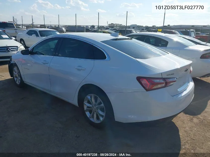 2020 Chevrolet Malibu Fwd Lt VIN: 1G1ZD5ST3LF027770 Lot: 40197238