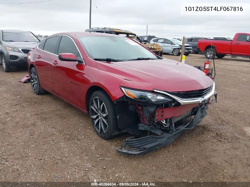 2020 Chevrolet Malibu Fwd Rs VIN: 1G1ZG5ST4LF067816 Lot: 40266634