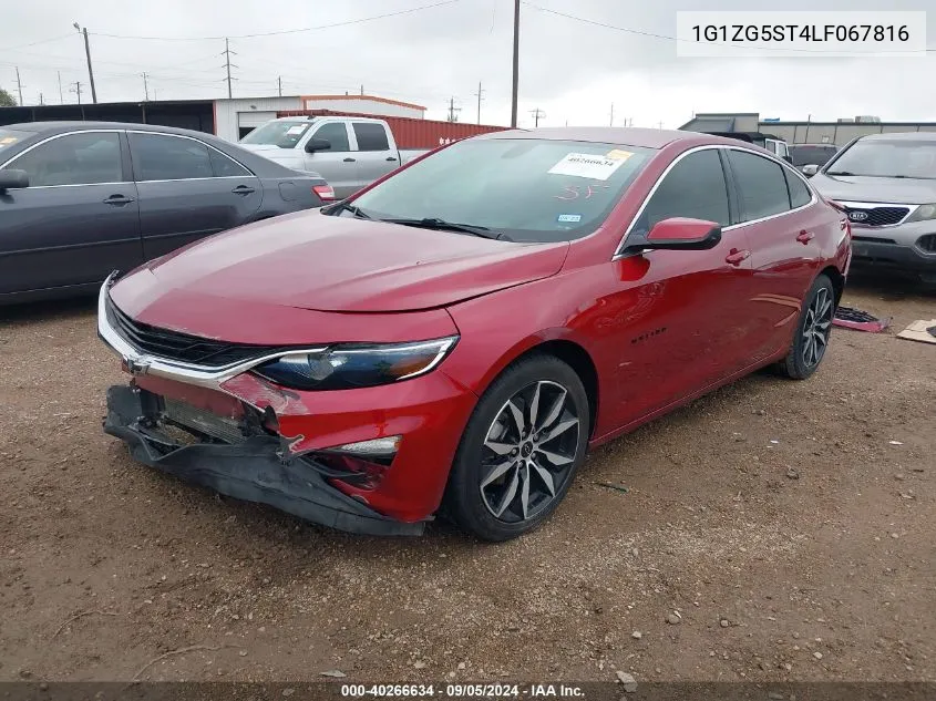 2020 Chevrolet Malibu Fwd Rs VIN: 1G1ZG5ST4LF067816 Lot: 40266634