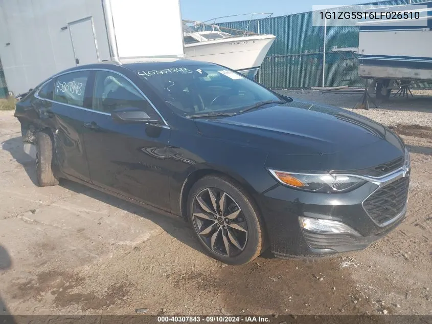 2020 Chevrolet Malibu Rs VIN: 1G1ZG5ST6LF026510 Lot: 40307843