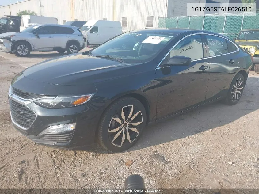 2020 Chevrolet Malibu Rs VIN: 1G1ZG5ST6LF026510 Lot: 40307843