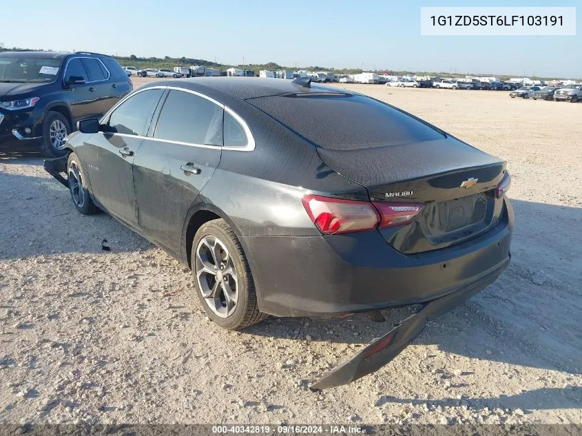 2020 Chevrolet Malibu Fwd Lt VIN: 1G1ZD5ST6LF103191 Lot: 40342819