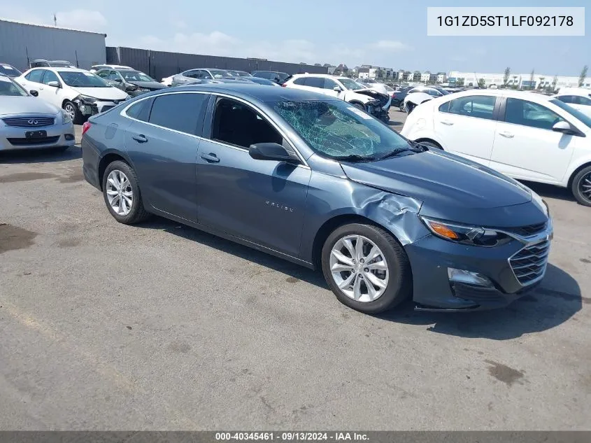 2020 Chevrolet Malibu Lt VIN: 1G1ZD5ST1LF092178 Lot: 40345461