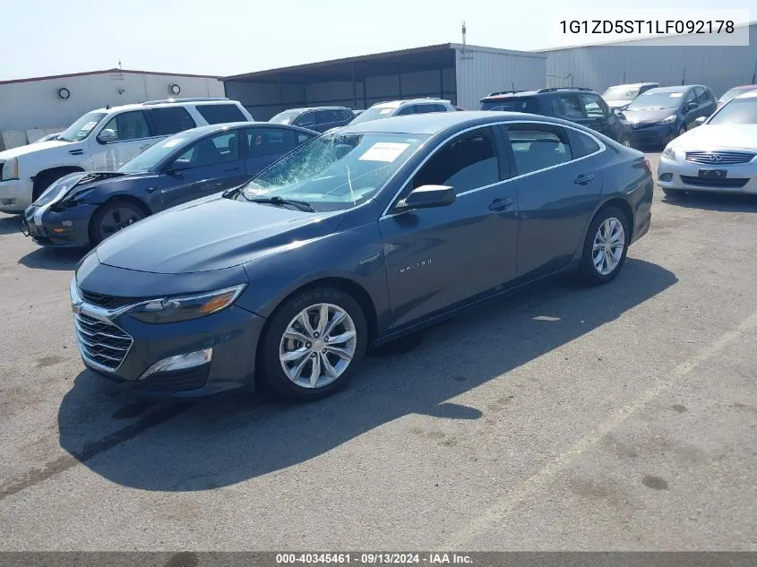 2020 Chevrolet Malibu Lt VIN: 1G1ZD5ST1LF092178 Lot: 40345461