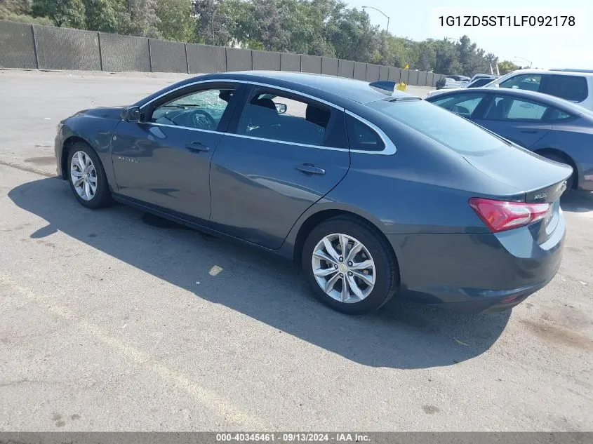 2020 Chevrolet Malibu Lt VIN: 1G1ZD5ST1LF092178 Lot: 40345461