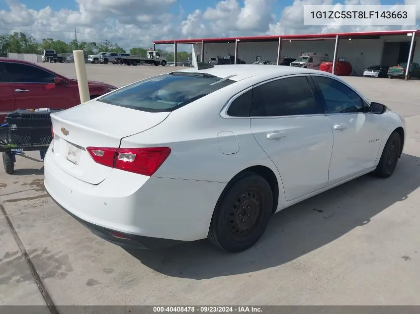 2020 Chevrolet Malibu Fwd 1Fl VIN: 1G1ZC5ST8LF143663 Lot: 40408478