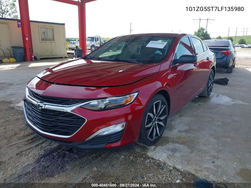 2020 Chevrolet Malibu Fwd Rs VIN: 1G1ZG5ST7LF135980 Lot: 40451600