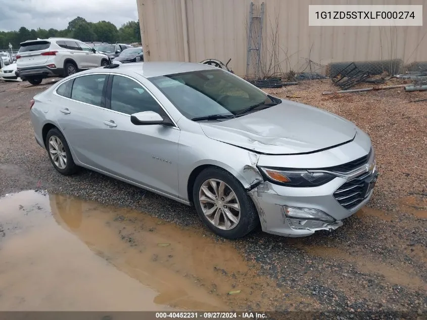 2020 Chevrolet Malibu Fwd Lt VIN: 1G1ZD5STXLF000274 Lot: 40452231