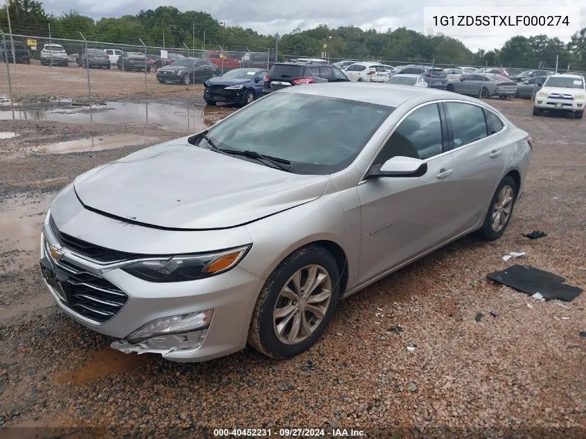 2020 Chevrolet Malibu Fwd Lt VIN: 1G1ZD5STXLF000274 Lot: 40452231