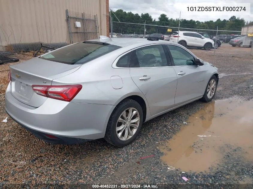 2020 Chevrolet Malibu Fwd Lt VIN: 1G1ZD5STXLF000274 Lot: 40452231