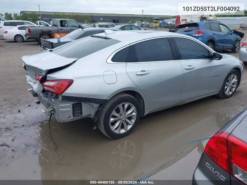 2020 Chevrolet Malibu Lt VIN: 1G1ZD5ST2LF004092 Lot: 40460185