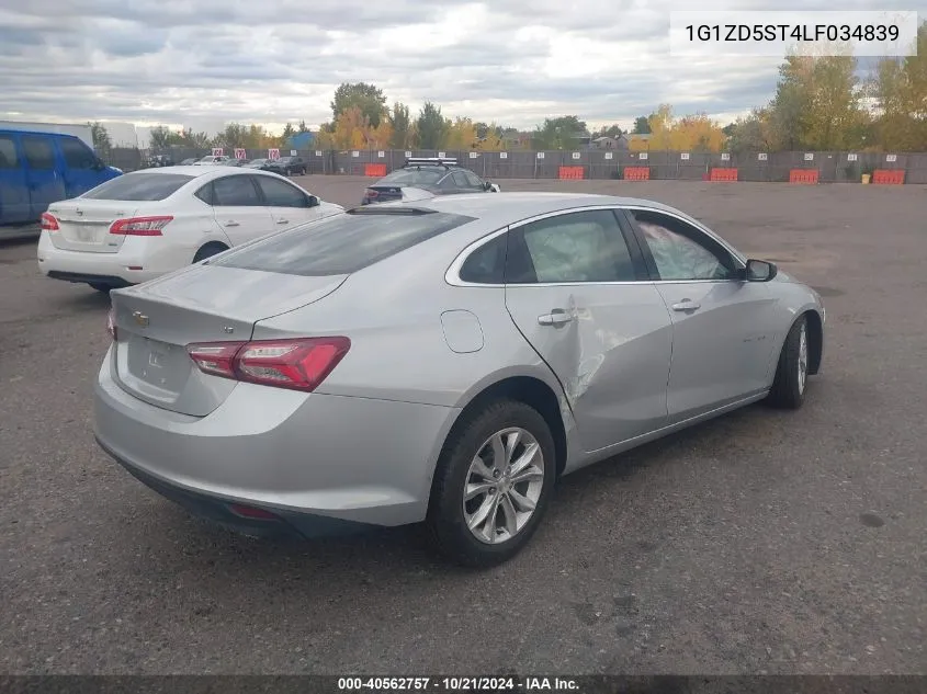 2020 Chevrolet Malibu Fwd Lt VIN: 1G1ZD5ST4LF034839 Lot: 40562757