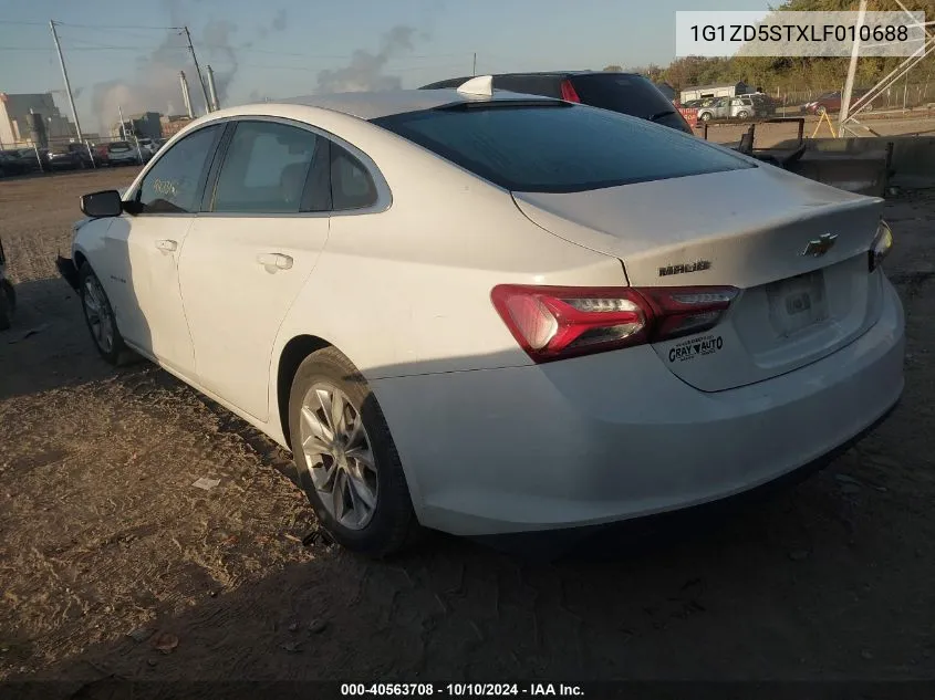 2020 Chevrolet Malibu Fwd Lt VIN: 1G1ZD5STXLF010688 Lot: 40563708