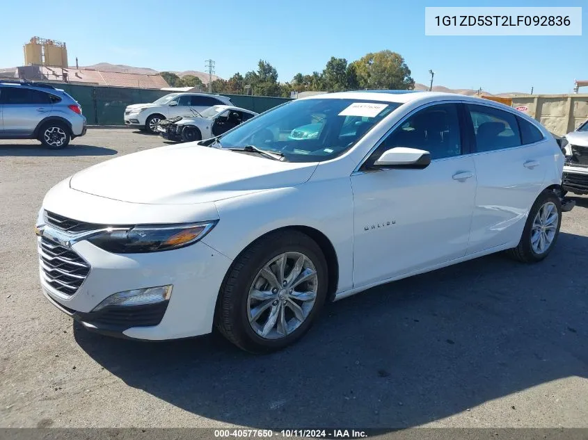 2020 Chevrolet Malibu Fwd Lt VIN: 1G1ZD5ST2LF092836 Lot: 40577650