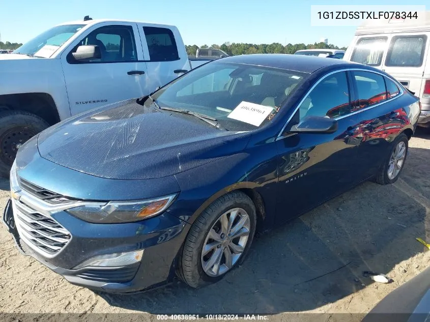 2020 Chevrolet Malibu Fwd Lt VIN: 1G1ZD5STXLF078344 Lot: 40638961