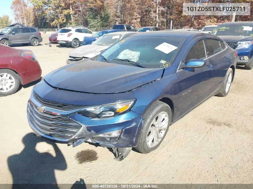 2020 Chevrolet Malibu Fwd Lt VIN: 1G1ZD5STXLF025711 Lot: 40728325