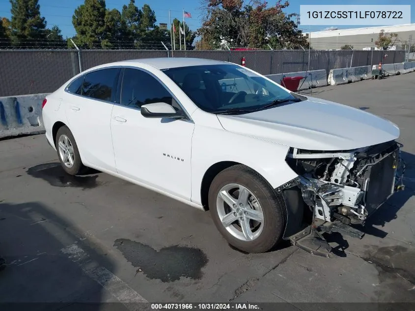 2020 Chevrolet Malibu Fwd 1Fl VIN: 1G1ZC5ST1LF078722 Lot: 40731966