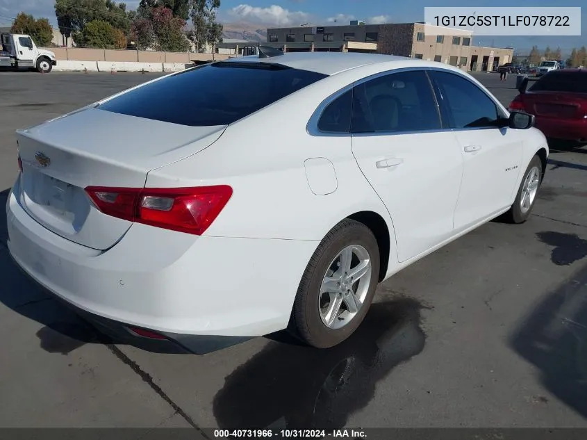 2020 Chevrolet Malibu Fwd 1Fl VIN: 1G1ZC5ST1LF078722 Lot: 40731966