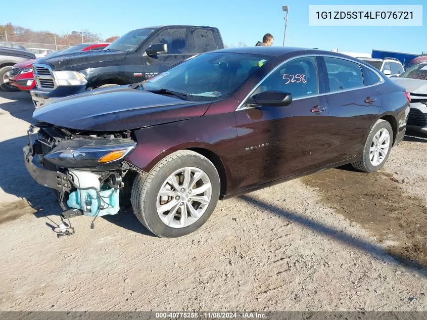 2020 Chevrolet Malibu Fwd Lt VIN: 1G1ZD5ST4LF076721 Lot: 40775258