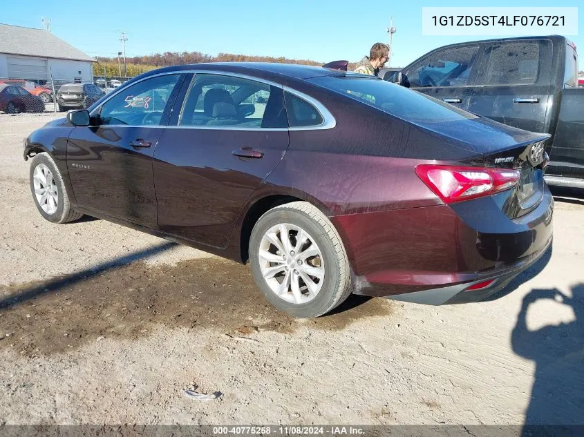 2020 Chevrolet Malibu Fwd Lt VIN: 1G1ZD5ST4LF076721 Lot: 40775258