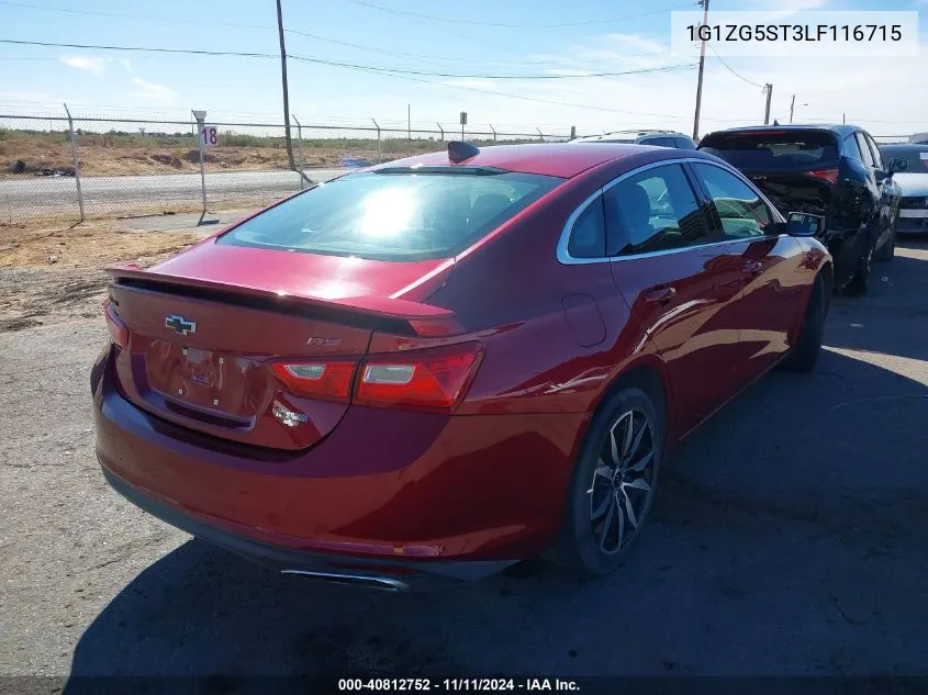 2020 Chevrolet Malibu Fwd Rs VIN: 1G1ZG5ST3LF116715 Lot: 40812752