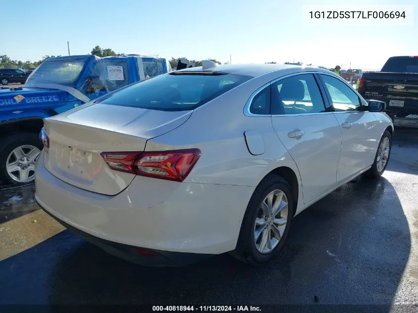 2020 Chevrolet Malibu Fwd Lt VIN: 1G1ZD5ST7LF006694 Lot: 40818944