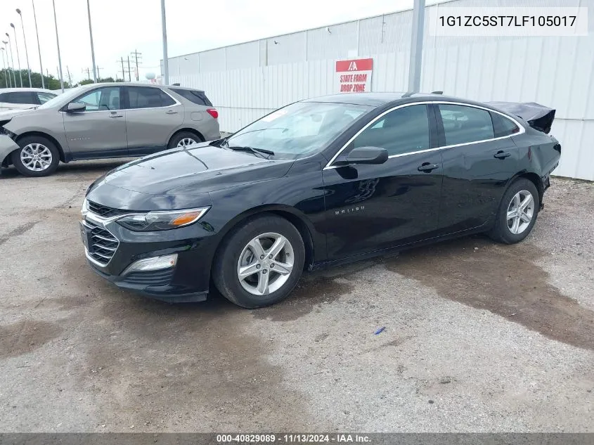 2020 Chevrolet Malibu Fwd 1Fl VIN: 1G1ZC5ST7LF105017 Lot: 40829089