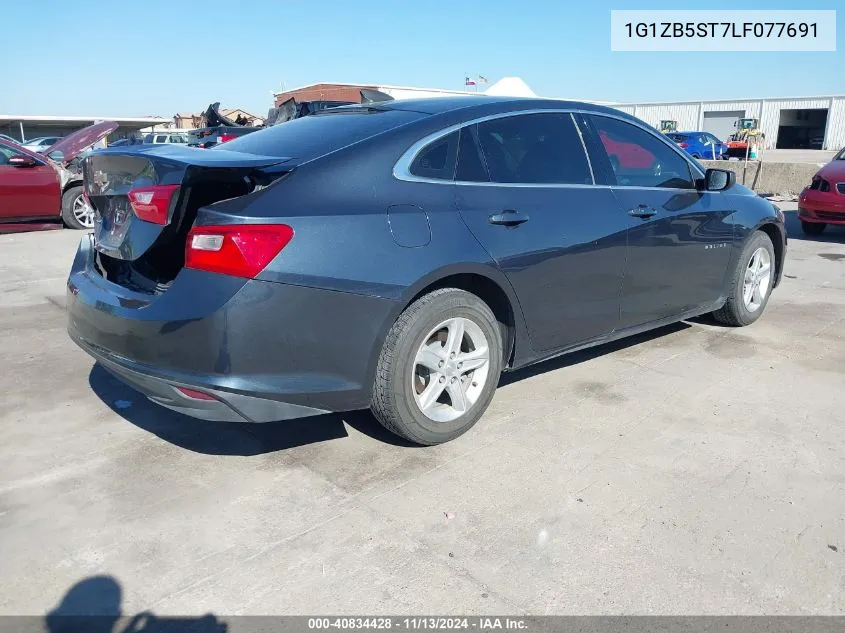 2020 Chevrolet Malibu Fwd Ls VIN: 1G1ZB5ST7LF077691 Lot: 40834428