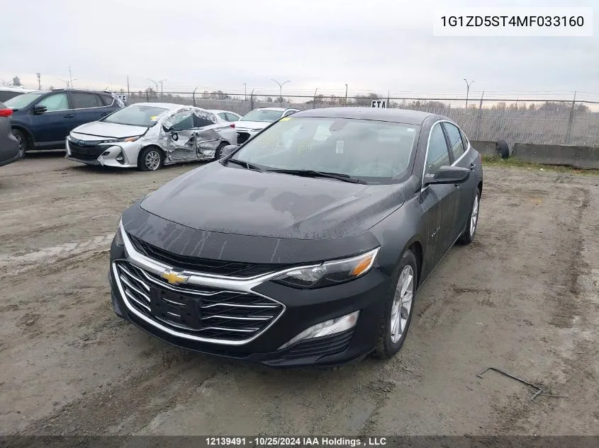 2021 Chevrolet Malibu VIN: 1G1ZD5ST4MF033160 Lot: 12139491