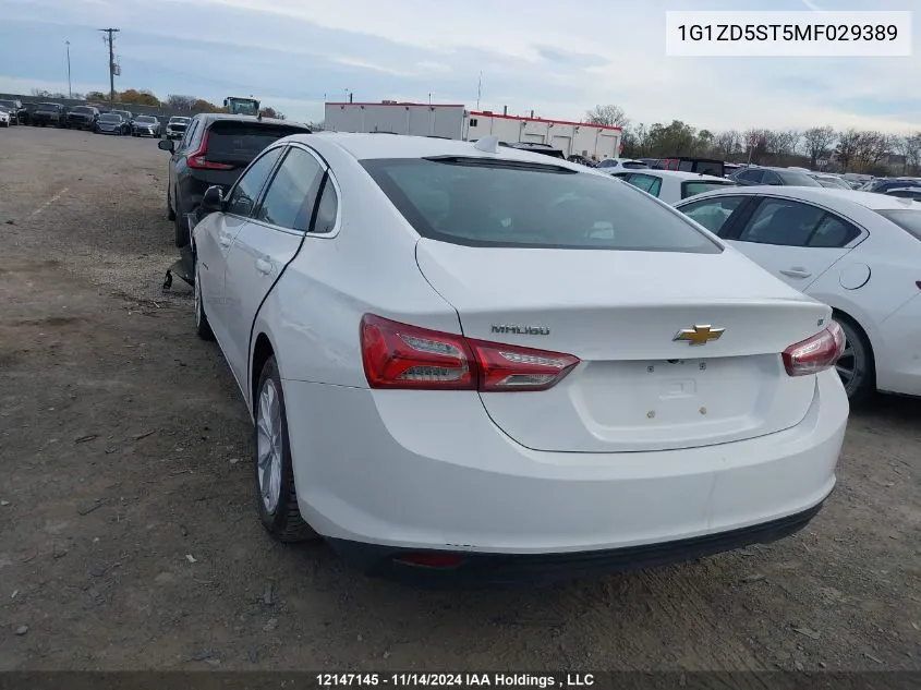 2021 Chevrolet Malibu VIN: 1G1ZD5ST5MF029389 Lot: 12147145