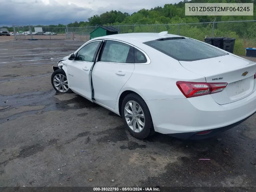 1G1ZD5ST2MF064245 2021 Chevrolet Malibu Fwd Lt