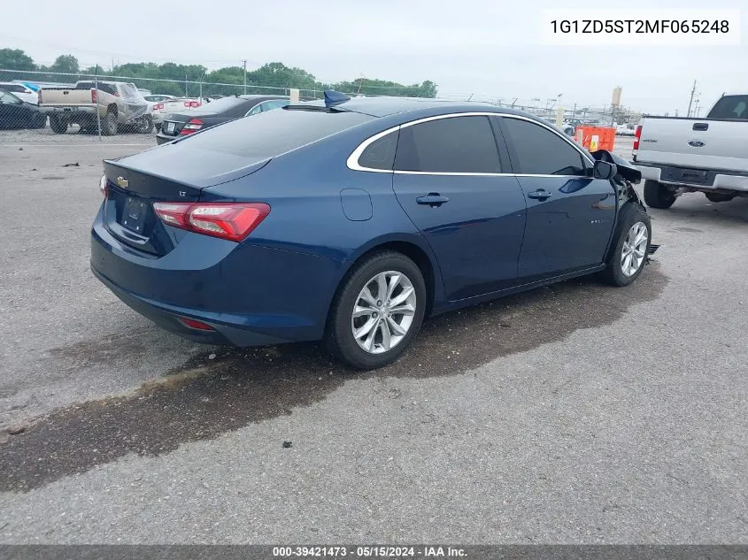 2021 Chevrolet Malibu Fwd Lt VIN: 1G1ZD5ST2MF065248 Lot: 39421473