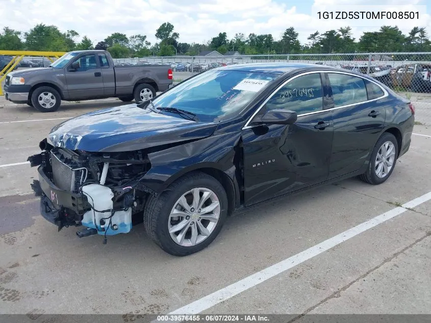 2021 Chevrolet Malibu Fwd Lt VIN: 1G1ZD5ST0MF008501 Lot: 39576455