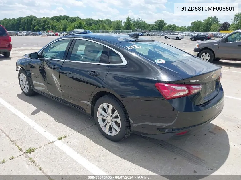 2021 Chevrolet Malibu Fwd Lt VIN: 1G1ZD5ST0MF008501 Lot: 39576455