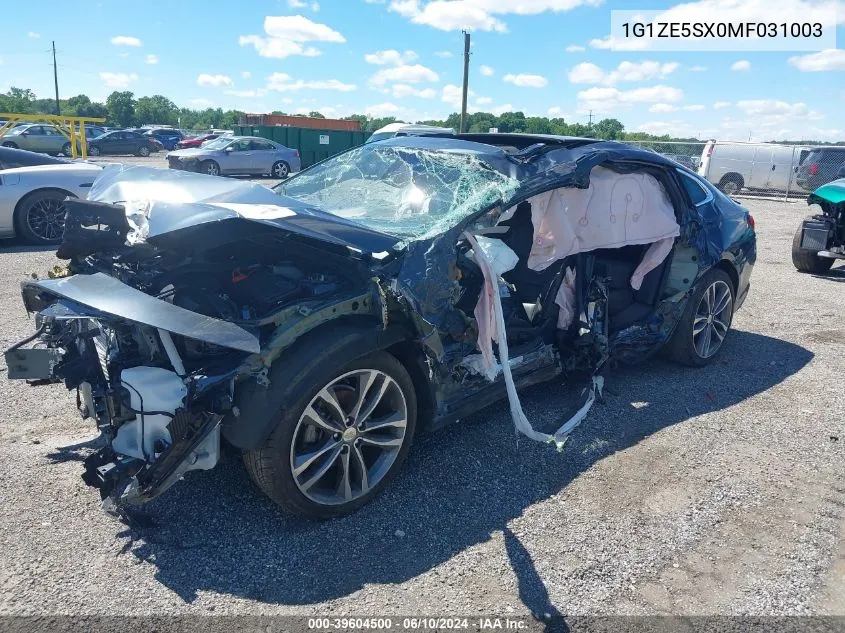 2021 Chevrolet Malibu Fwd Premier VIN: 1G1ZE5SX0MF031003 Lot: 39604500